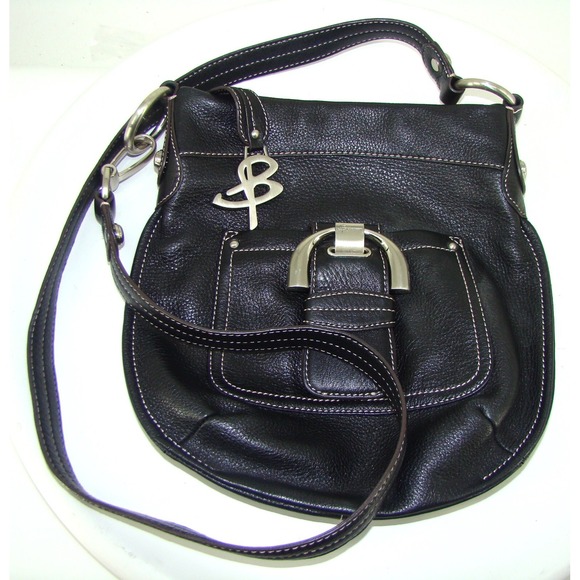 b. makowsky Handbags - B. MAKOWSKY Black Pebbled Leather Crossbody Purse D122